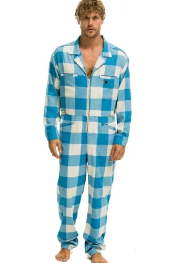 Flight Suits | Flight Suits | Aviator Nation UNISEX PLAID FLIGHT SUIT - SKY PLAID SKYPLAID