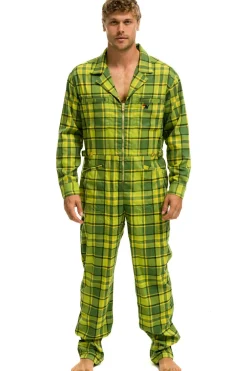 Flight Suits | Flight Suits | Aviator Nation UNISEX PLAID FLIGHT SUIT - AVOCADO PLAID AVOCADOPLAID