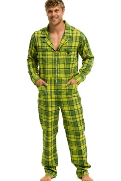 Flight Suits | Flight Suits | Aviator Nation UNISEX PLAID FLIGHT SUIT - AVOCADO PLAID AVOCADOPLAID