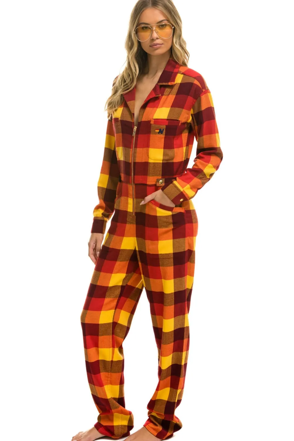 Flight Suits | Flight Suits | Aviator Nation UNISEX PLAID FLIGHT SUIT - SURFY PLAID SURFYPLAID