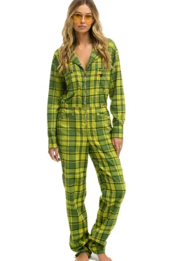 Flight Suits | Flight Suits | Aviator Nation UNISEX PLAID FLIGHT SUIT - AVOCADO PLAID AVOCADOPLAID