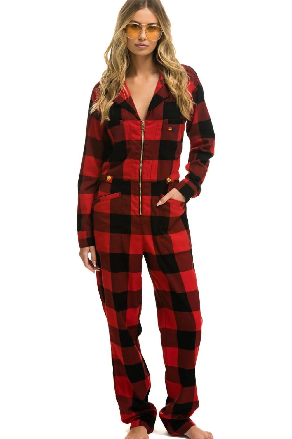 Flight Suits | Flight Suits | Aviator Nation UNISEX PLAID FLIGHT SUIT - BUFFALO PLAID BUFFALOPLAID
