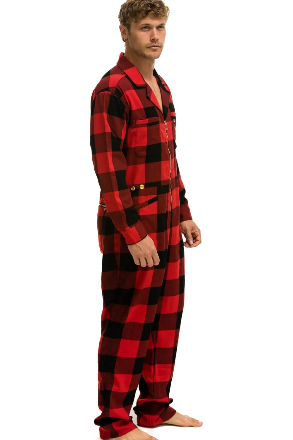 Flight Suits | Flight Suits | Aviator Nation UNISEX PLAID FLIGHT SUIT - BUFFALO PLAID BUFFALOPLAID