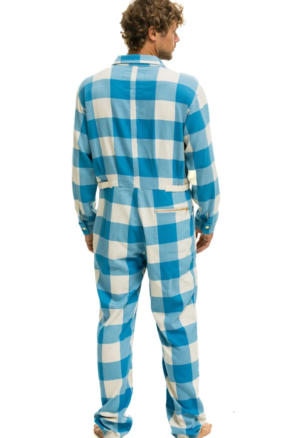 Flight Suits | Flight Suits | Aviator Nation UNISEX PLAID FLIGHT SUIT - SKY PLAID SKYPLAID