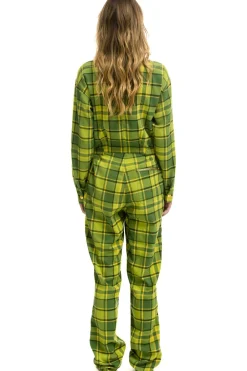 Flight Suits | Flight Suits | Aviator Nation UNISEX PLAID FLIGHT SUIT - AVOCADO PLAID AVOCADOPLAID