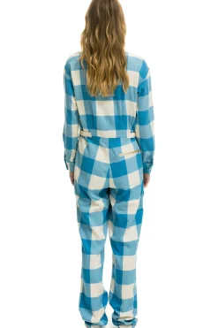 Flight Suits | Flight Suits | Aviator Nation UNISEX PLAID FLIGHT SUIT - SKY PLAID SKYPLAID