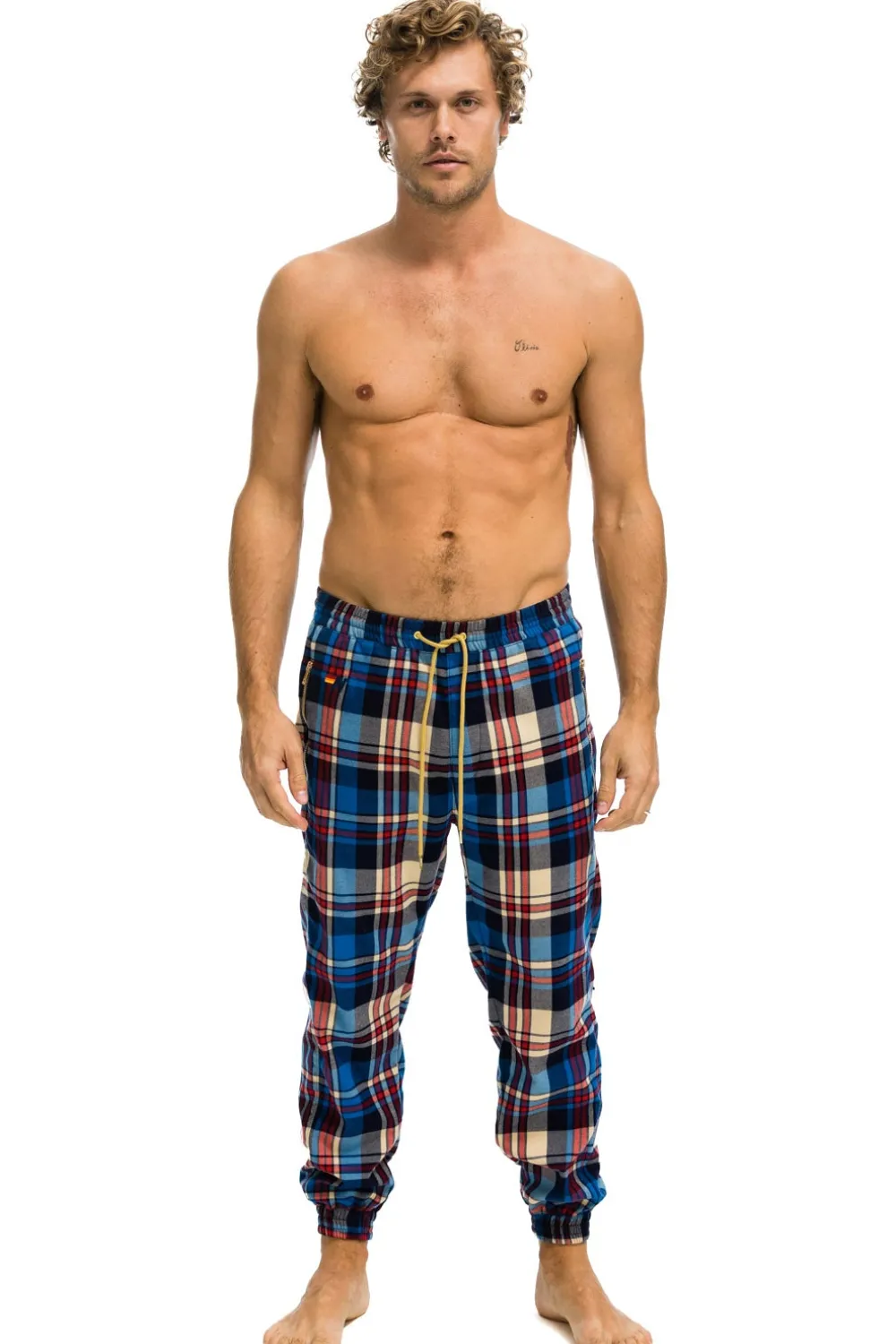 Sweatpants | Aviator Nation UNISEX PLAID LODGE PANT - PATRIOT PLAID PATRIOTPLAID