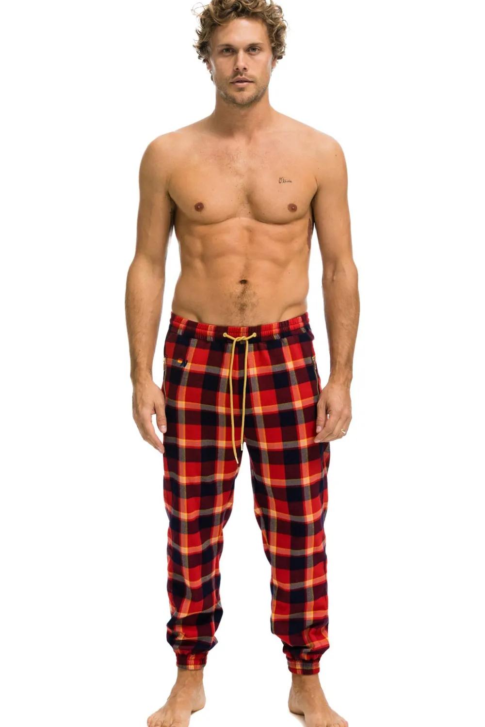 Sweatpants | Aviator Nation UNISEX PLAID LODGE PANT - RUGBY PLAID RUGBYPLAID