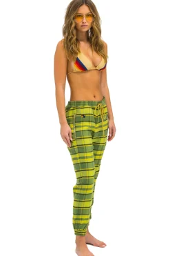 Sweatpants | Aviator Nation UNISEX PLAID LODGE PANT - AVOCADO PLAID AVOCADOPLAID