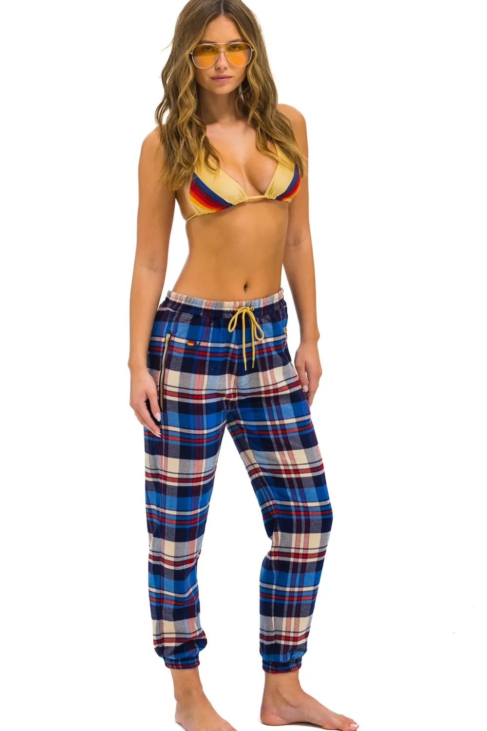 Sweatpants | Aviator Nation UNISEX PLAID LODGE PANT - PATRIOT PLAID PATRIOTPLAID
