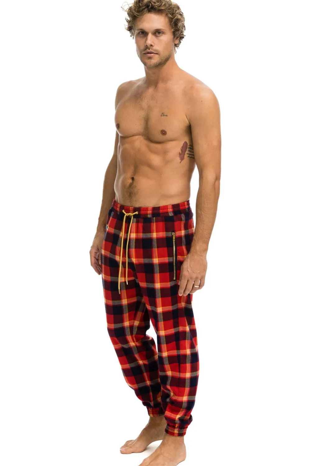 Sweatpants | Aviator Nation UNISEX PLAID LODGE PANT - RUGBY PLAID RUGBYPLAID