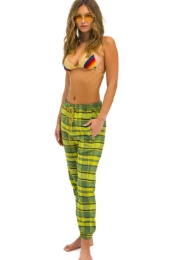 Sweatpants | Aviator Nation UNISEX PLAID LODGE PANT - AVOCADO PLAID AVOCADOPLAID