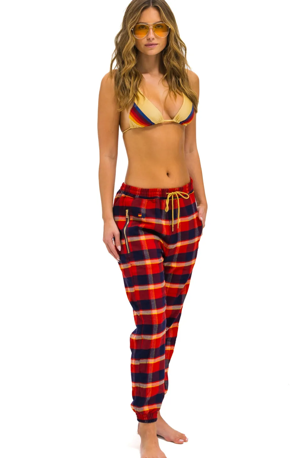 Sweatpants | Aviator Nation UNISEX PLAID LODGE PANT - RUGBY PLAID RUGBYPLAID
