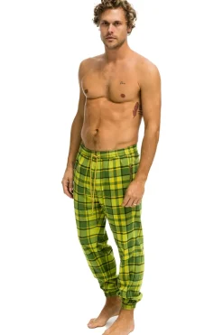 Sweatpants | Aviator Nation UNISEX PLAID LODGE PANT - AVOCADO PLAID AVOCADOPLAID
