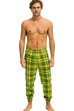Sweatpants | Aviator Nation UNISEX PLAID LODGE PANT - AVOCADO PLAID AVOCADOPLAID