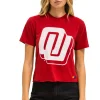 Collab Merchandise | Collab Merchandise | Aviator Nation UNIVERSITY OF OKLAHOMA BOLT BOYFRIEND TEE - CRIMSON