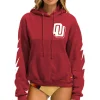 Hoodies | Collab Merchandise | Aviator Nation UNIVERSITY OF OKLAHOMA BOLT 4 PULLOVER HOODIE RELAXED - CRIMSON