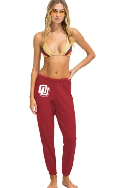 Collab Merchandise | Collab Merchandise | Aviator Nation UNIVERSITY OF OKLAHOMA BOLT UNISEX SWEATPANTS - CRIMSON