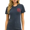 Tees | Collab Merchandise | Aviator Nation UNIVERSITY OF OKLAHOMA BOLT CREW TEE SHIRT - CHARCOAL