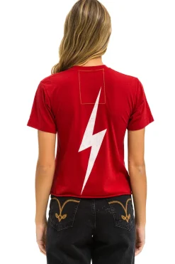 Collab Merchandise | Collab Merchandise | Aviator Nation UNIVERSITY OF OKLAHOMA BOLT BOYFRIEND TEE - CRIMSON