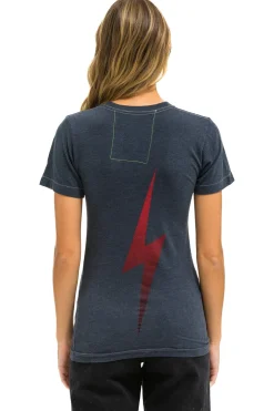 Tees | Collab Merchandise | Aviator Nation UNIVERSITY OF OKLAHOMA BOLT CREW TEE SHIRT - CHARCOAL