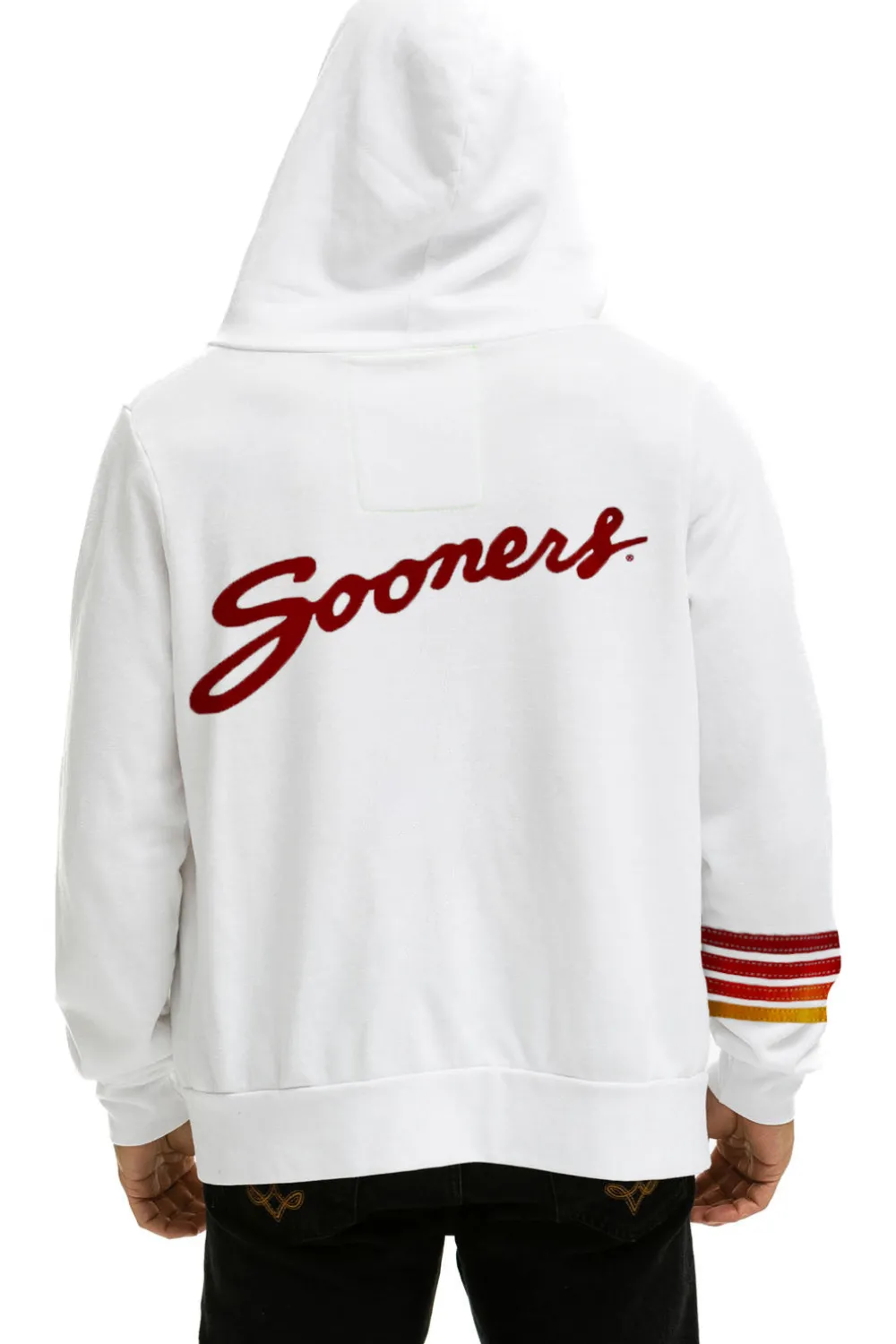Hoodies | Collab Merchandise | Aviator Nation UNIVERSITY OF OKLAHOMA SOONERS ZIP HOODIE - WHITE