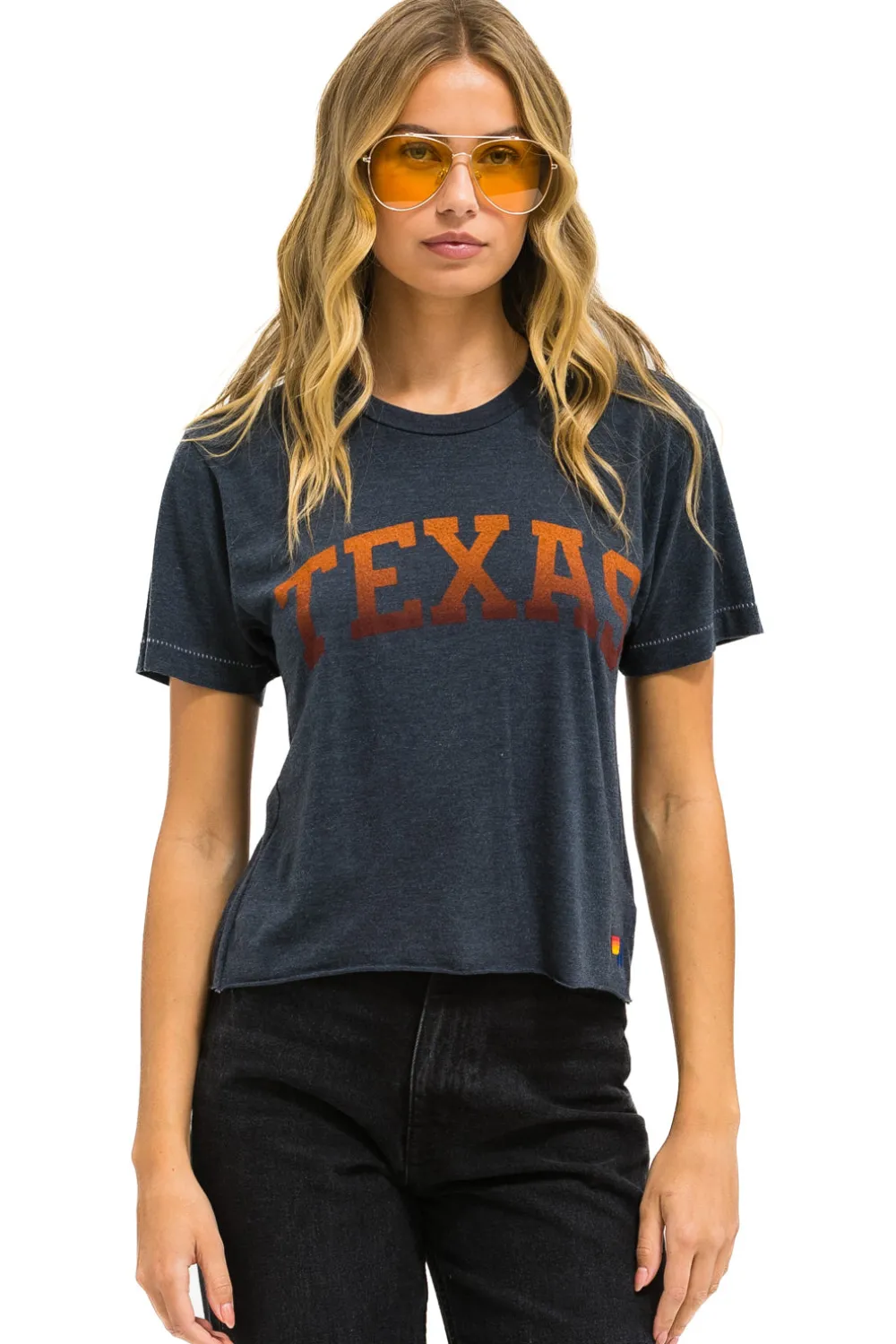 Collab Merchandise | Collab Merchandise | Aviator Nation UNIVERSITY OF TEXAS BOLT BOYFRIEND TEE - CHARCOAL
