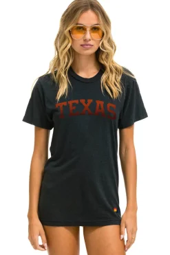 Tees | Collab Merchandise | Aviator Nation UNIVERSITY OF TEXAS BOLT CREW TEE SHIRT - CHARCOAL