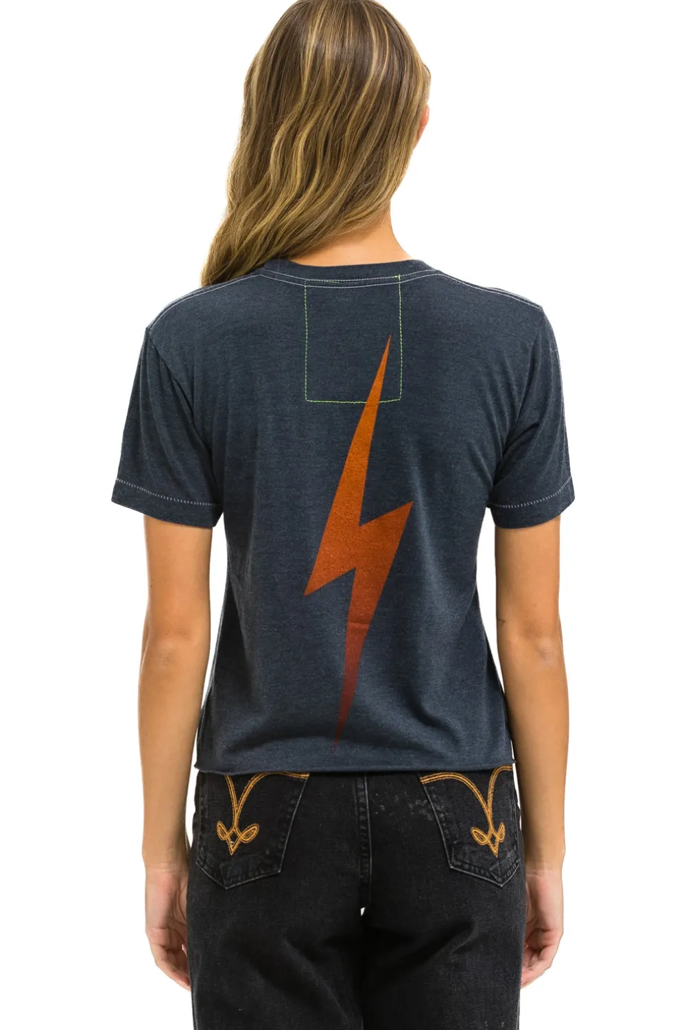 Collab Merchandise | Collab Merchandise | Aviator Nation UNIVERSITY OF TEXAS BOLT BOYFRIEND TEE - CHARCOAL