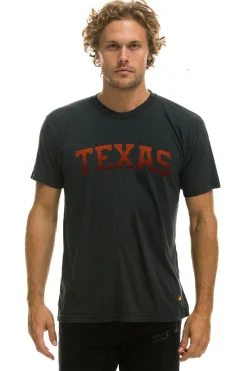 Tees | Collab Merchandise | Aviator Nation UNIVERSITY OF TEXAS BOLT CREW TEE SHIRT - CHARCOAL