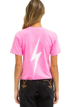Collab Merchandise | Collab Merchandise | Aviator Nation UNIVERSITY OF TEXAS BOLT HOOKEM BOYFRIEND TEE - NEON PINK NEONPINK