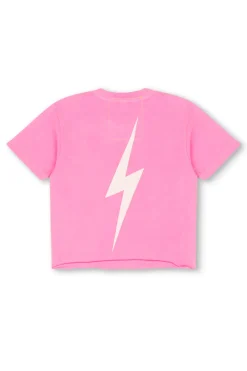 Collab Merchandise | Collab Merchandise | Aviator Nation UNIVERSITY OF TEXAS BOLT HOOKEM BOYFRIEND TEE - NEON PINK NEONPINK
