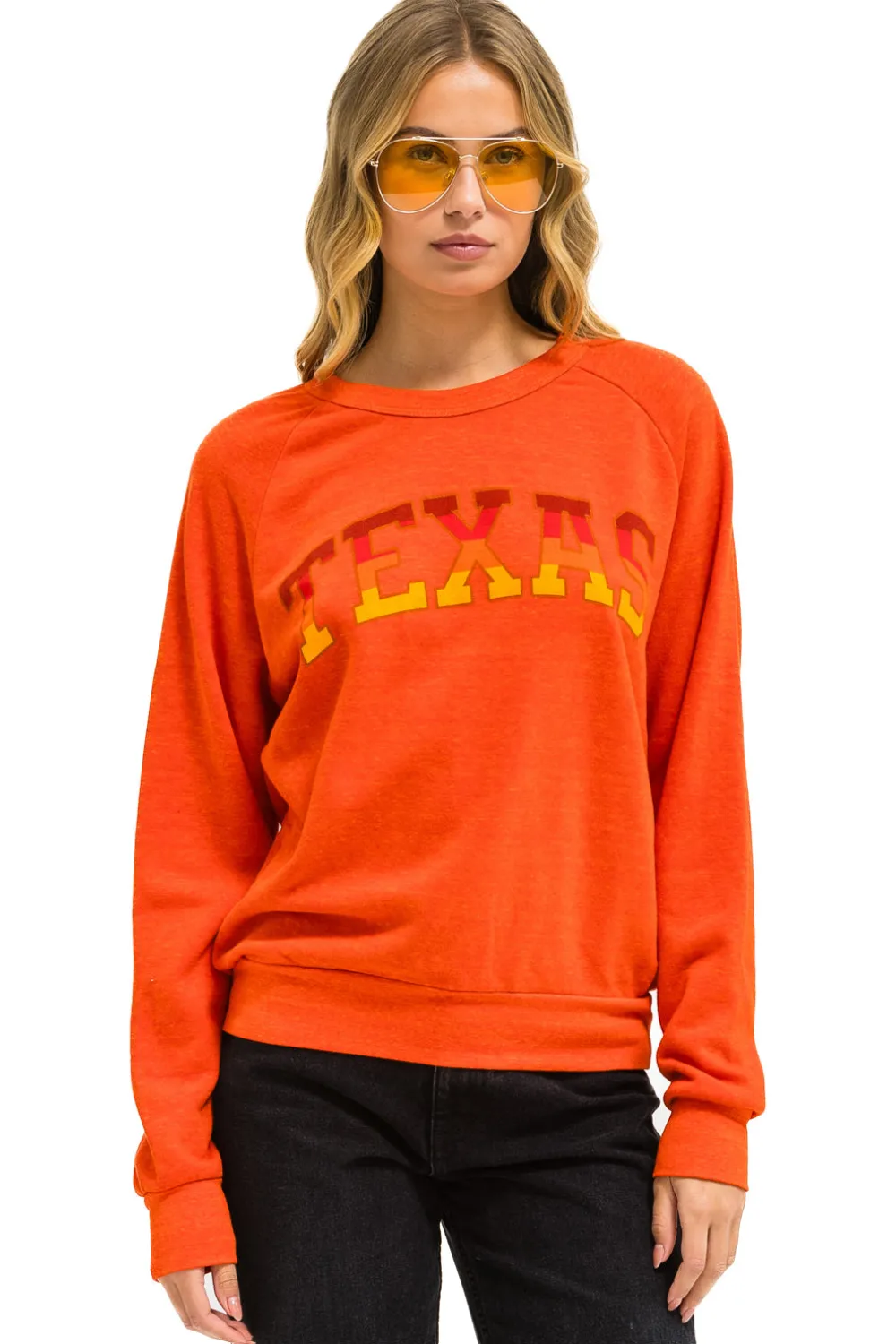 Sweatshirts | Collab Merchandise | Aviator Nation UNIVERSITY OF TEXAS CREW SWEATSHIRT - ORANGE