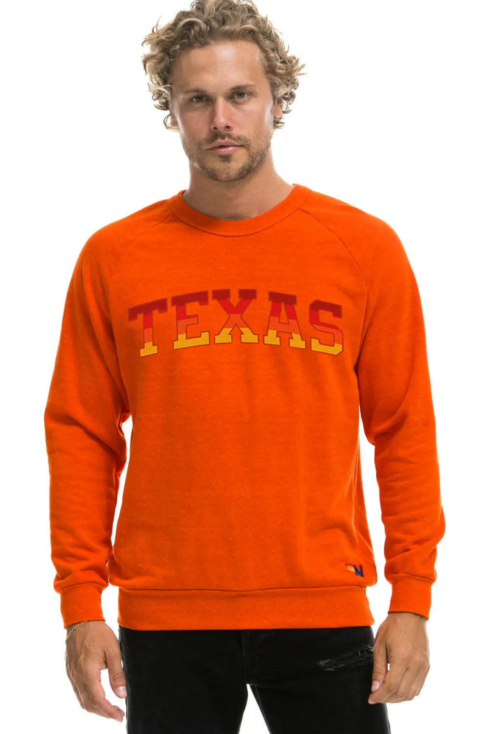 Sweatshirts | Collab Merchandise | Aviator Nation UNIVERSITY OF TEXAS CREW SWEATSHIRT - ORANGE