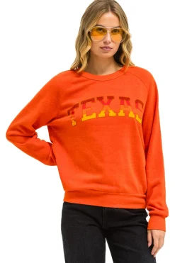 Sweatshirts | Collab Merchandise | Aviator Nation UNIVERSITY OF TEXAS CREW SWEATSHIRT - ORANGE