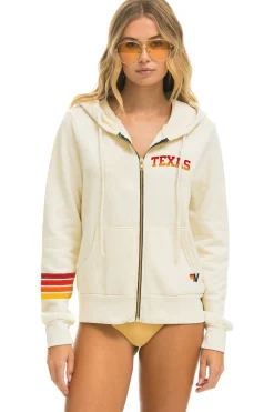 Hoodies | Collab Merchandise | Aviator Nation UNIVERSITY OF TEXAS HOOKEM ZIP HOODIE - VINTAGE WHITE VINTAGEWHITE