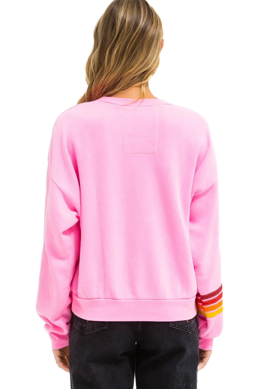 Sweatshirts | Collab Merchandise | Aviator Nation UNIVERSITY OF TEXAS RUGBY STITCH CREW SWEATSHIRT RELAXED - NEON PINK NEONPINK
