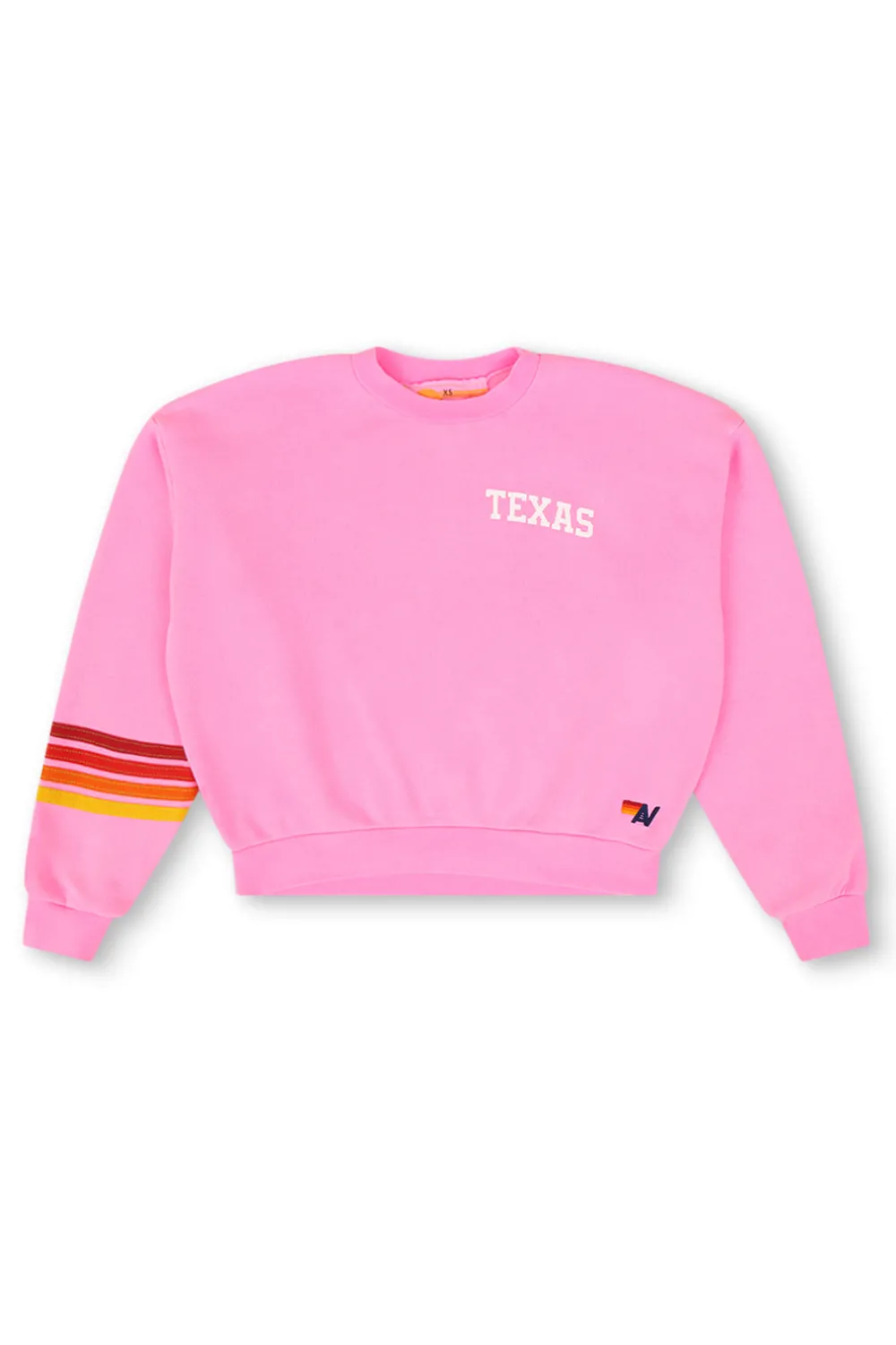 Sweatshirts | Collab Merchandise | Aviator Nation UNIVERSITY OF TEXAS RUGBY STITCH CREW SWEATSHIRT RELAXED - NEON PINK NEONPINK