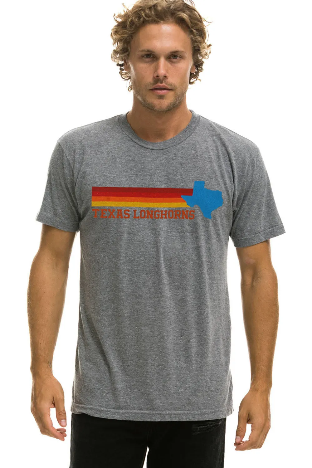 Tees | Collab Merchandise | Aviator Nation UNIVERSITY OF TEXAS STATE LOGO CREW TEE SHIRT - HEATHER