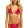 Swim Tops | Aviator Nation VELVET TRIANGLE BIKINI TOP - RED