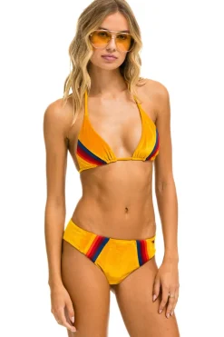 Swim Tops | Aviator Nation VELVET TRIANGLE BIKINI TOP - GOLD