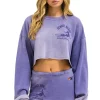 Sweatshirts | Aviator Nation VENICE SURFER CROPPED CREW SWEATSHIRT RELAXED - FADED GRAPE FADEDGRAPE