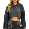 Sweatshirts | Aviator Nation VENICE SURFER CROPPED CREW SWEATSHIRT RELAXED - FADED SMOKE FADEDSMOKE