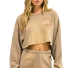 Sweatshirts | Aviator Nation VENICE SURFER CROPPED CREW SWEATSHIRT RELAXED - FADED TAN FADEDTAN