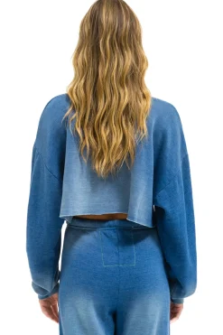 Sweatshirts | Aviator Nation VENICE SURFER CROPPED CREW SWEATSHIRT RELAXED - FADED WATER FADEDWATER
