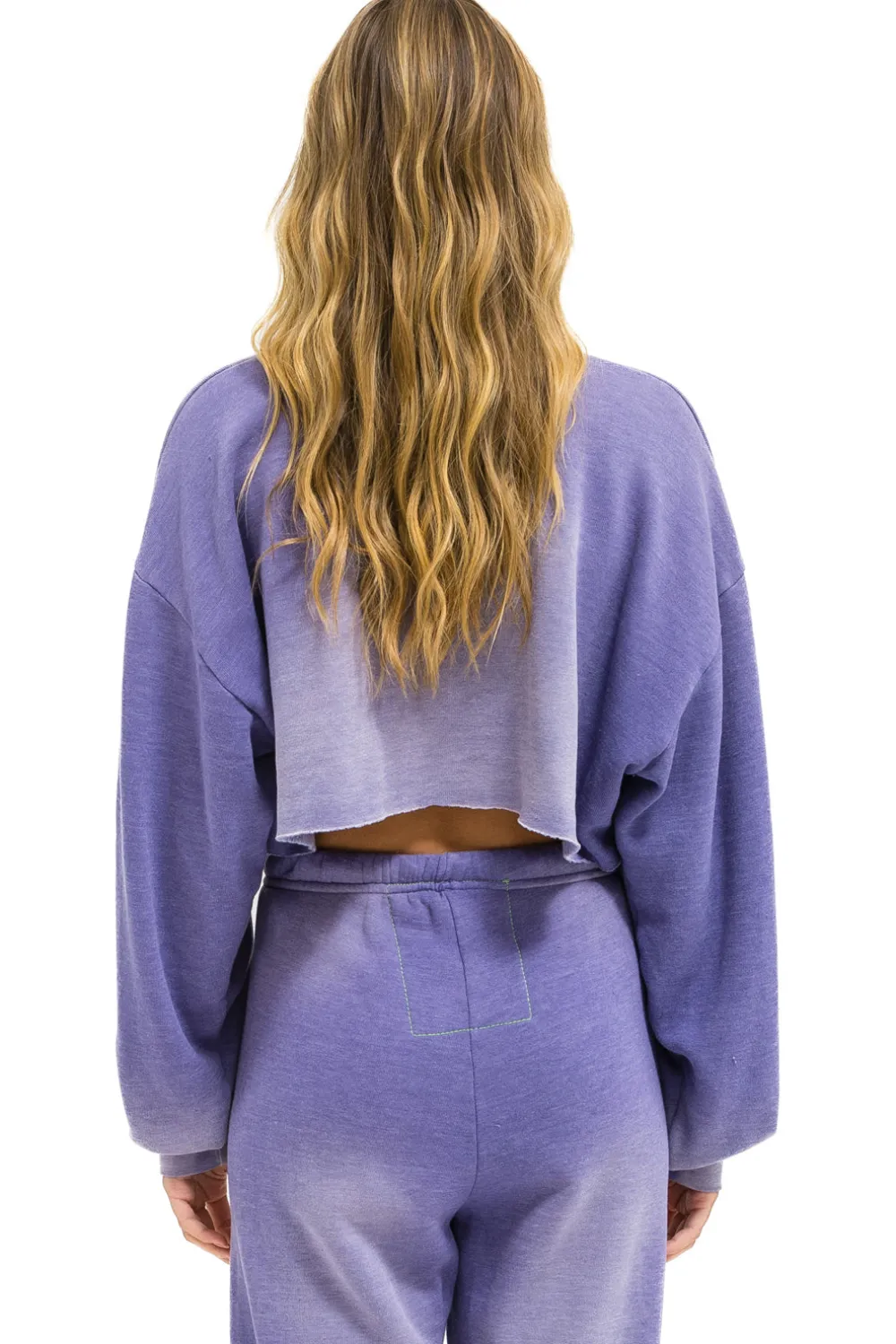 Sweatshirts | Aviator Nation VENICE SURFER CROPPED CREW SWEATSHIRT RELAXED - FADED GRAPE FADEDGRAPE