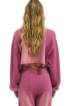 Sweatshirts | Aviator Nation VENICE SURFER CROPPED CREW SWEATSHIRT RELAXED - FADED BERRY FADEDBERRY