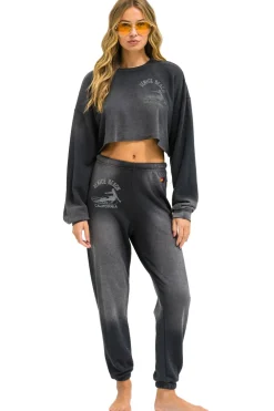 Sweatshirts | Aviator Nation VENICE SURFER CROPPED CREW SWEATSHIRT RELAXED - FADED SMOKE FADEDSMOKE