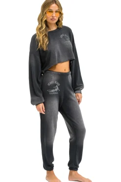 Sweatshirts | Aviator Nation VENICE SURFER CROPPED CREW SWEATSHIRT RELAXED - FADED SMOKE FADEDSMOKE