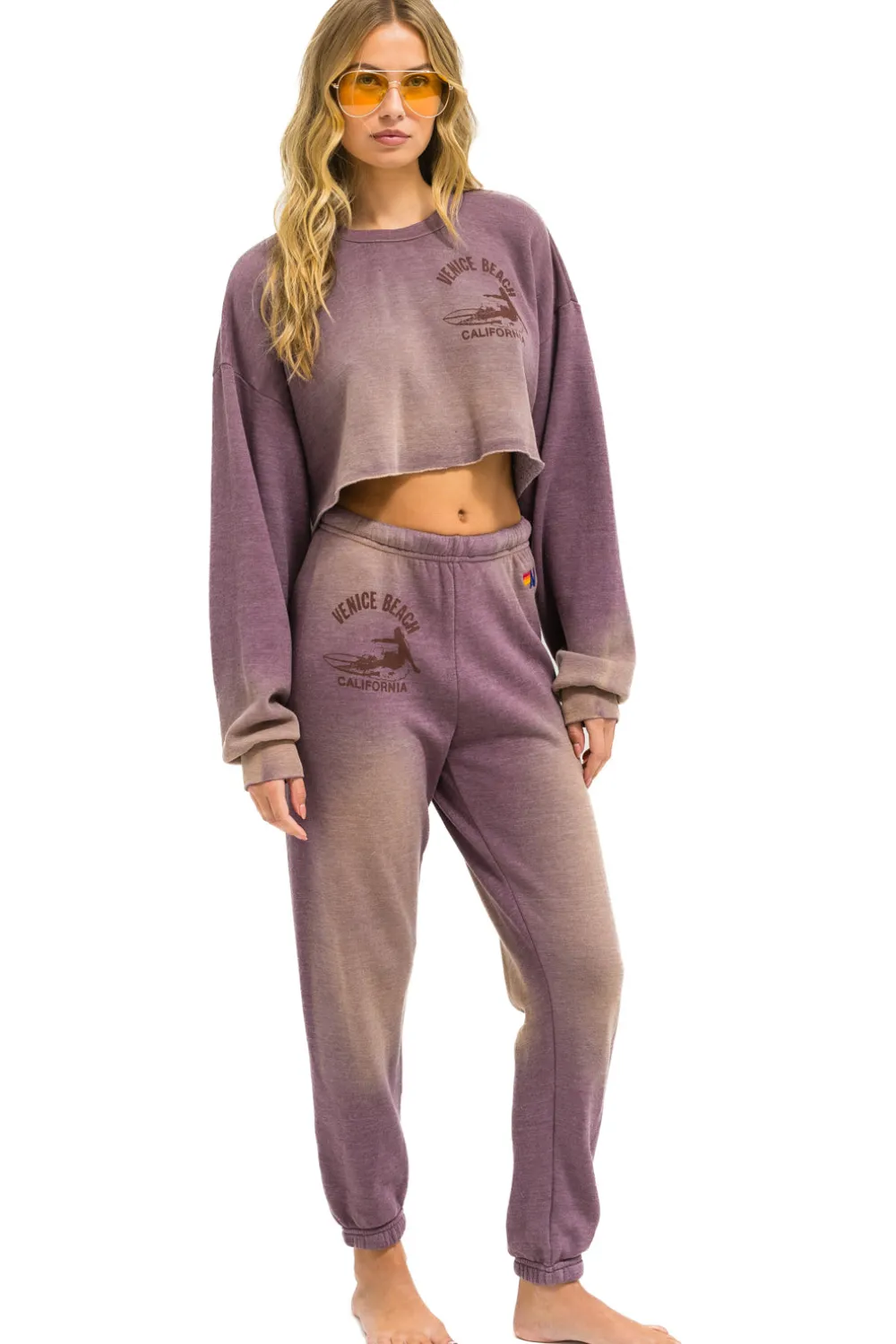 Sweatshirts | Aviator Nation VENICE SURFER CROPPED CREW SWEATSHIRT RELAXED - FADED MOCHA FADEDMOCHA